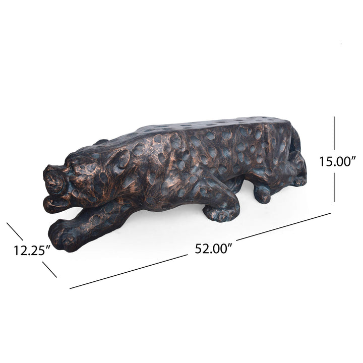 Christopher Knight Home Emersyn Outdoor Leopard Shaped ncrete Bench Antique - Diamond Home USA