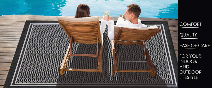 Gertmenian Indoor Outdoor Classic Flatweave Area Rug Stain & UV Resistant Carpet 7'10 x 10'
