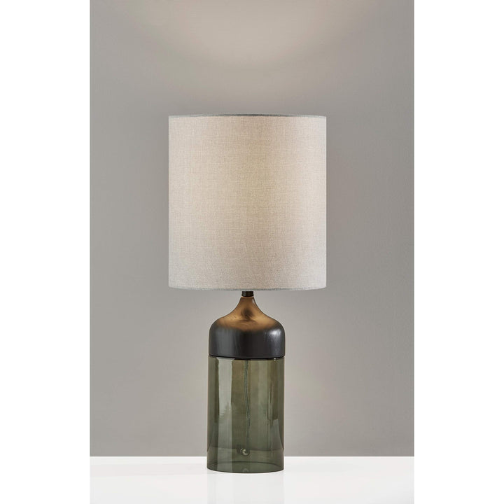 Smoked Glass Marina Tall Table Lamp Grey Mid-Century Modern Rustic Transitional