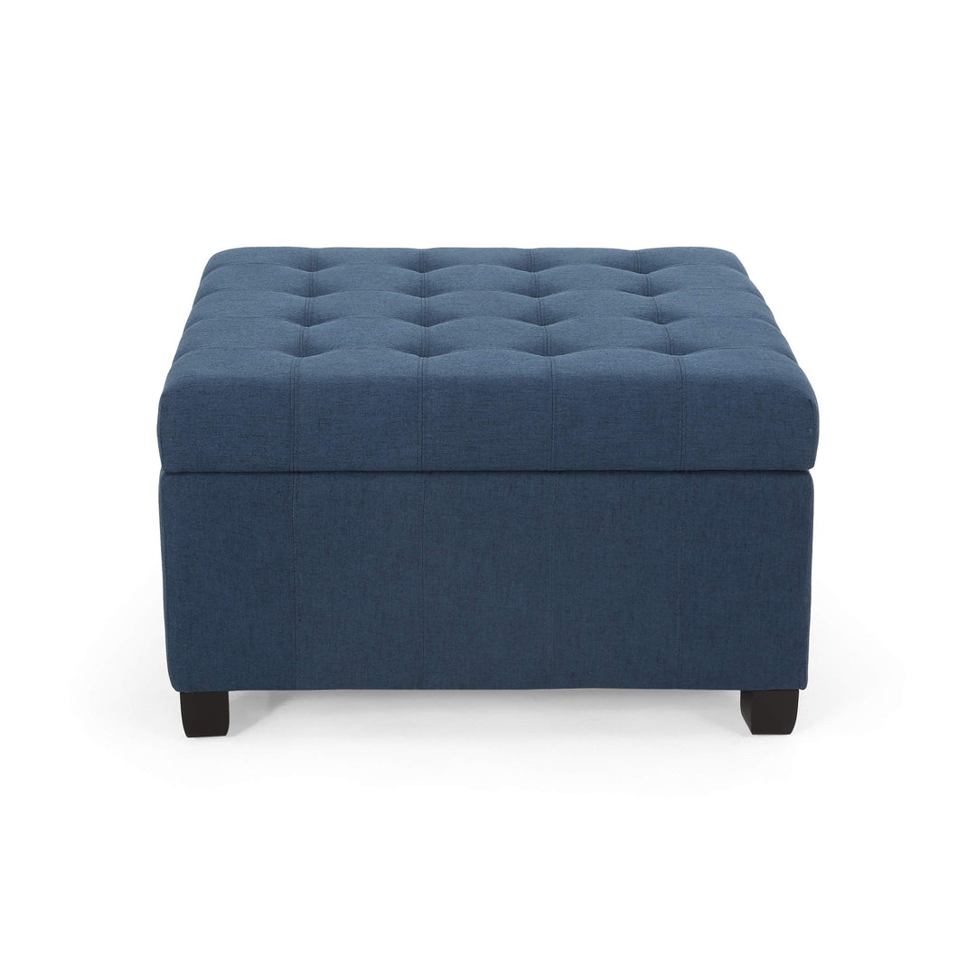 Christopher Knight Home Hedda Tufted Fabric Storage Ottoman Dark Gray+Dark