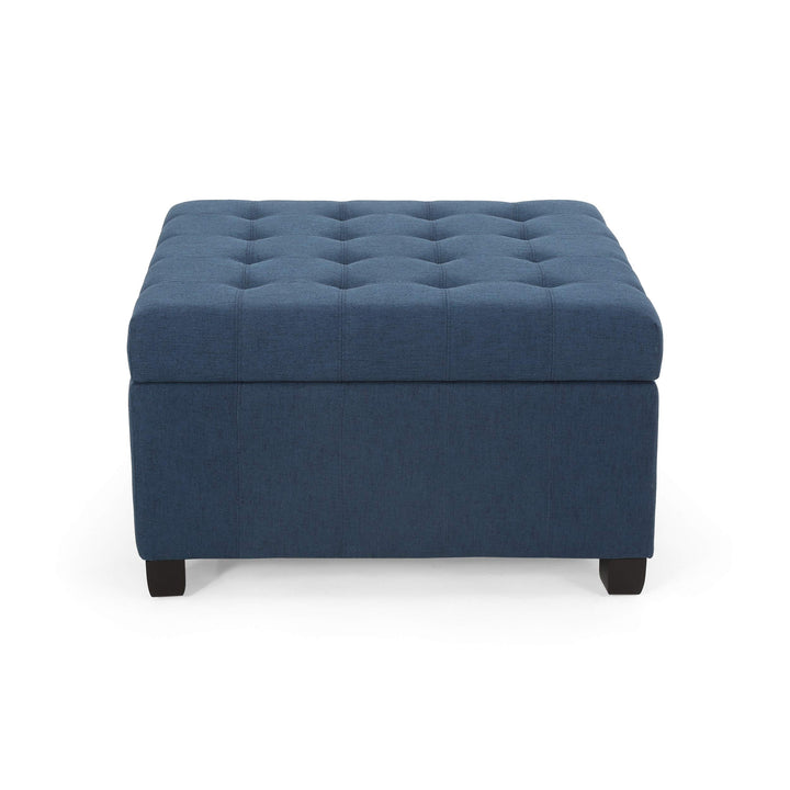 Christopher Knight Home Hedda Tufted Fabric Storage Ottoman Dark Gray+Dark