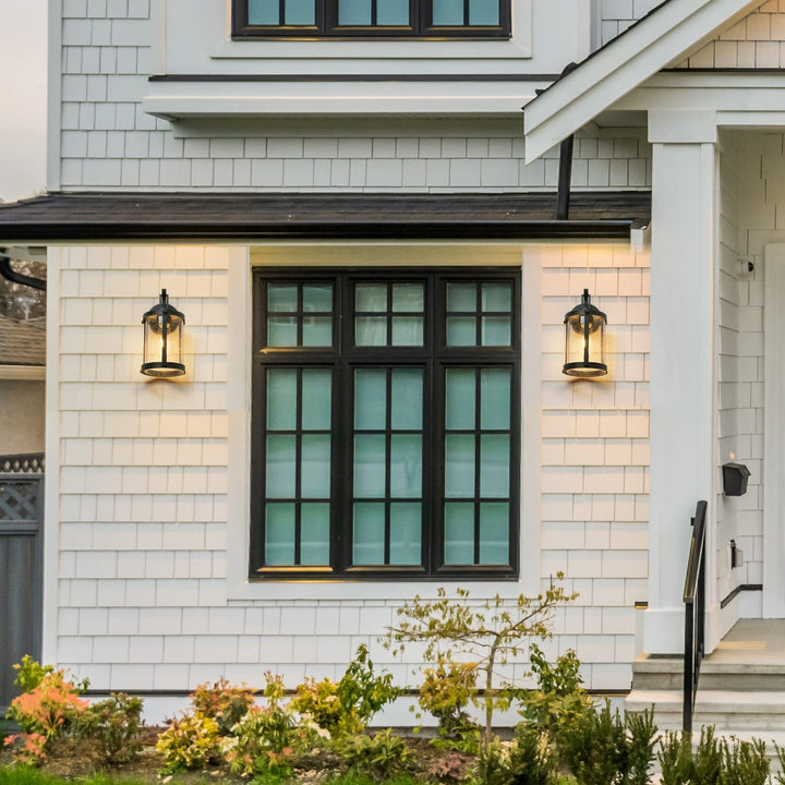Modern Farmhouse Outdoor Wall Sconces Barn Lanterns with Seeded Glass for Garage - Diamond Home USA