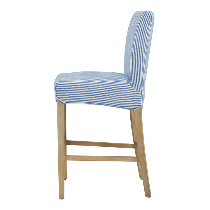 New Pacific Direct Milton Fabric Counter Bar & Counter Stools Blue Stripes - Diamond Home USA