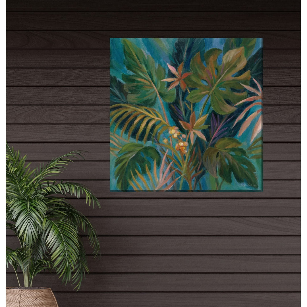 Midnight Tropics Outdoor Art 24x24 Multi Color Polyester - Diamond Home USA