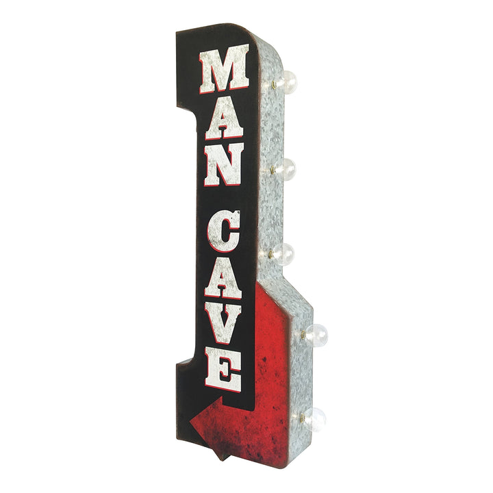 Man Cave Reproduction Vintage Advertising Sign - Battery Powered LED Lights