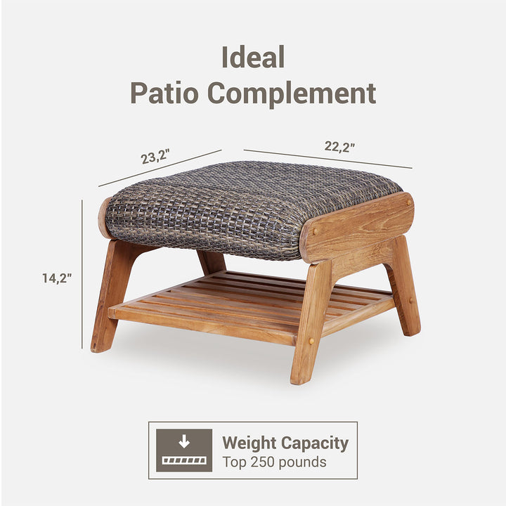 Cambridge Casual Auburn Upholstered Outdoor Ottoman - Diamond Home USA