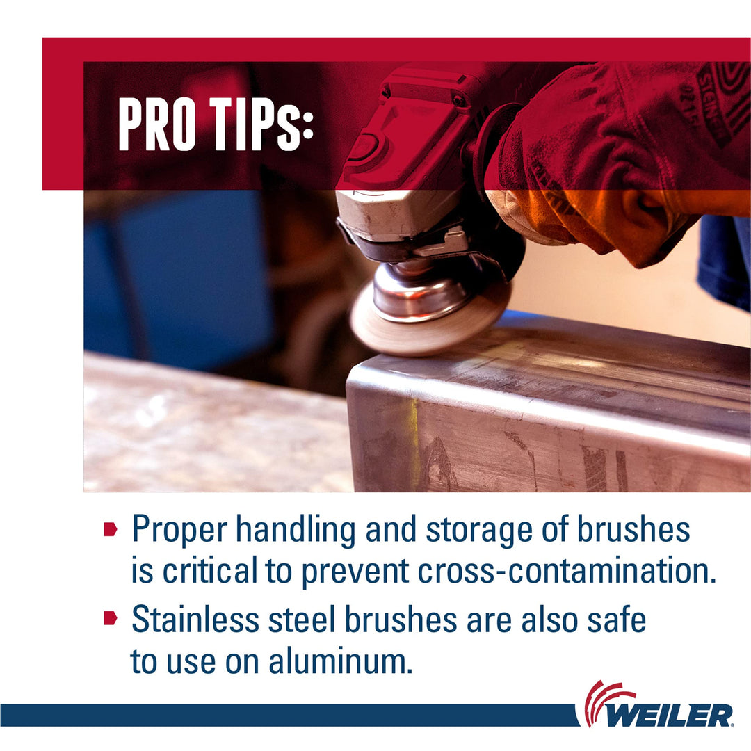 Weiler 14256 5" Crimped Wire Cup Brush 020" Stainless Steel Fill 5/8"-11 UNC Nut - Diamond Home USA