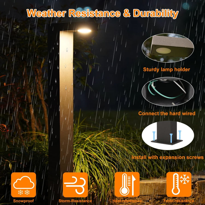 Outdoor Pathway Led Light Landscape Lighting 7w 23.62in Brown - Diamond Home USA