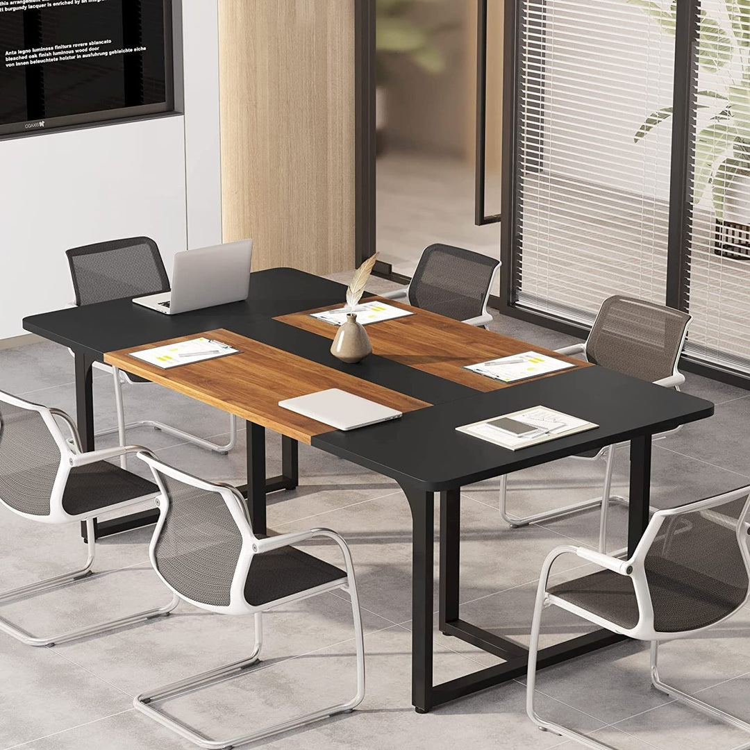 6ft Rectangle Conference Table for Office Meeting 35.43" d X 70.86" w 29.52" h - Diamond Home USA