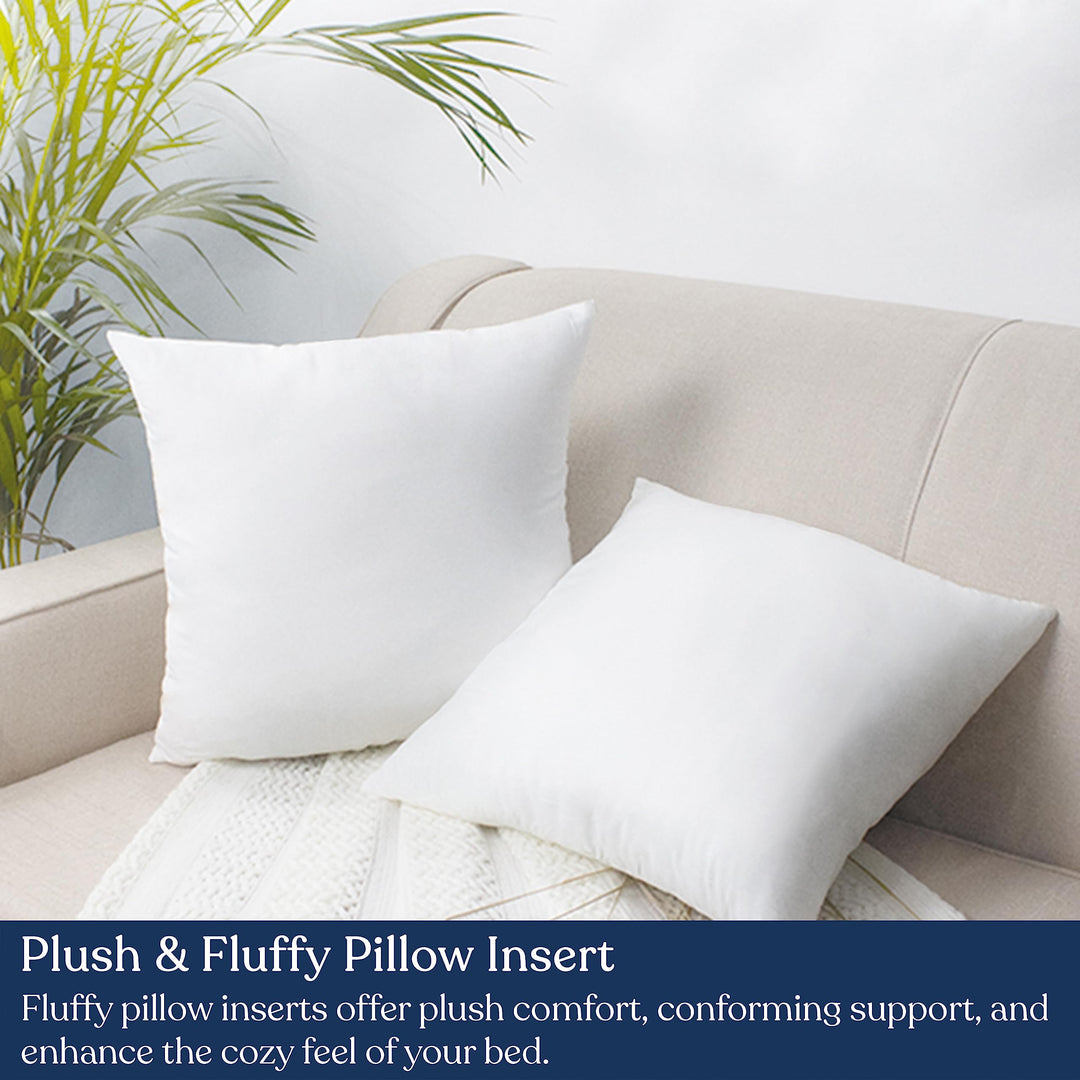 Delara Premium Organic Cotton Pillow Insert Set of 2 100% White Duck Feather 20"X20" - Diamond Home USA