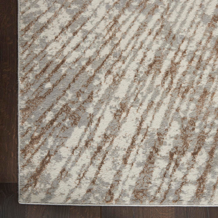 Inspire Me! Home Décor Metallic Modern Grey Mocha 2'2" x 7'6" Area -Rug Easy - Diamond Home USA