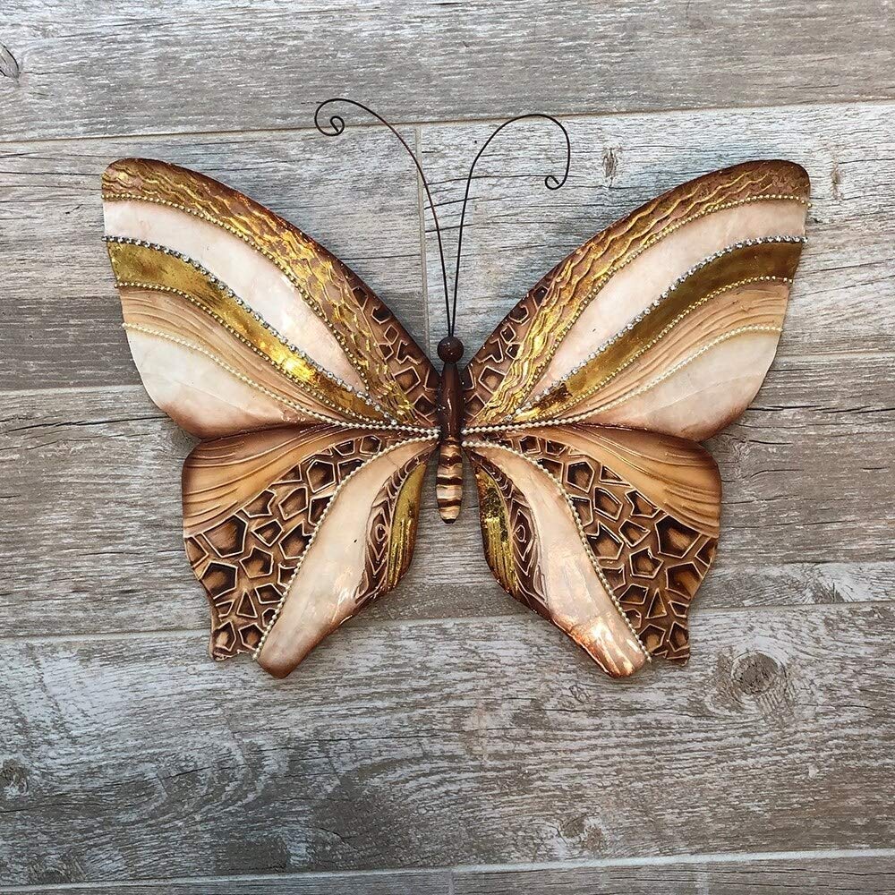 Handmade Wall Butterfly with Copper and Pearl (Philippines) Modern - Diamond Home USA