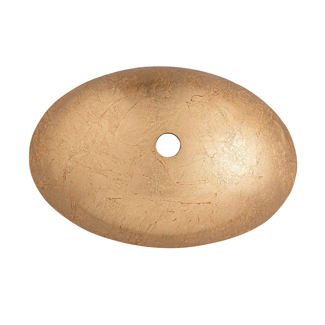 Fine Fixtures modern glass Vessel Oval 20 X 14 in Gold - Diamond Home USA