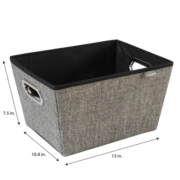 Black Medium Grommet Tote L13"x W10.8"x H7.5" Fabric - Diamond Home USA