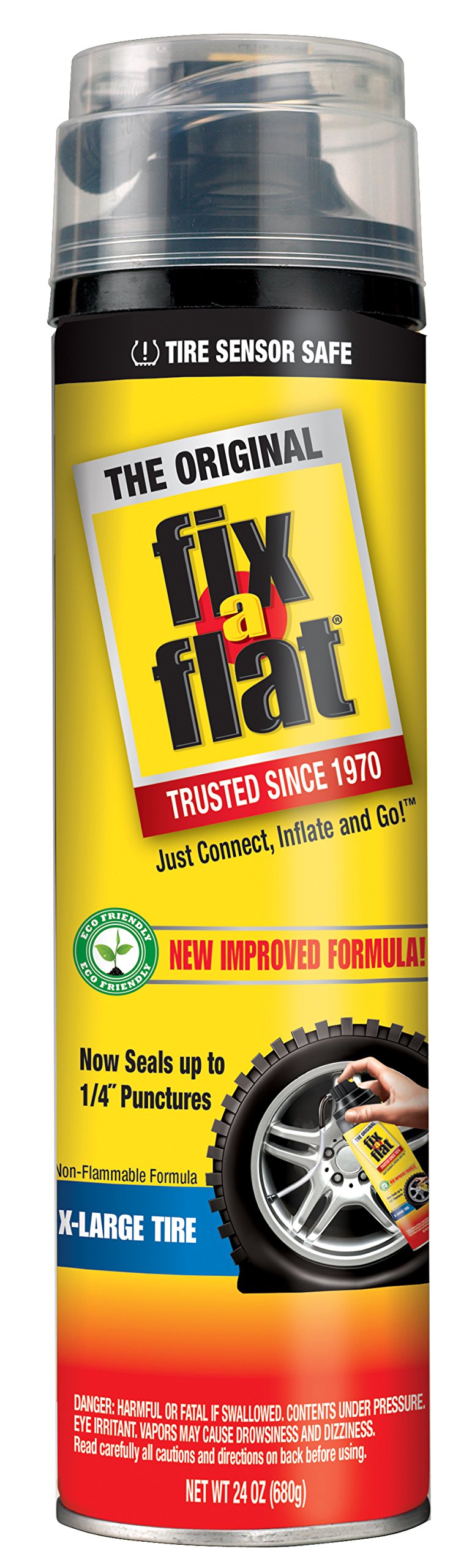 Fix-A-Flat S60269 Aerosol Tire Inflator with Eco-Friendly Formula 24 oz.