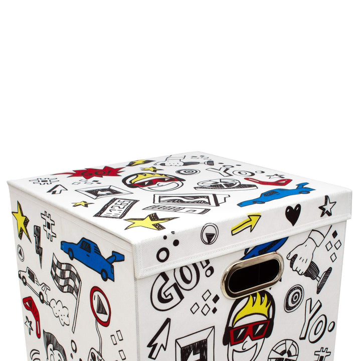 Laundry Hamper Gaming 14" X 26" Multi Color Polyester - Diamond Home USA