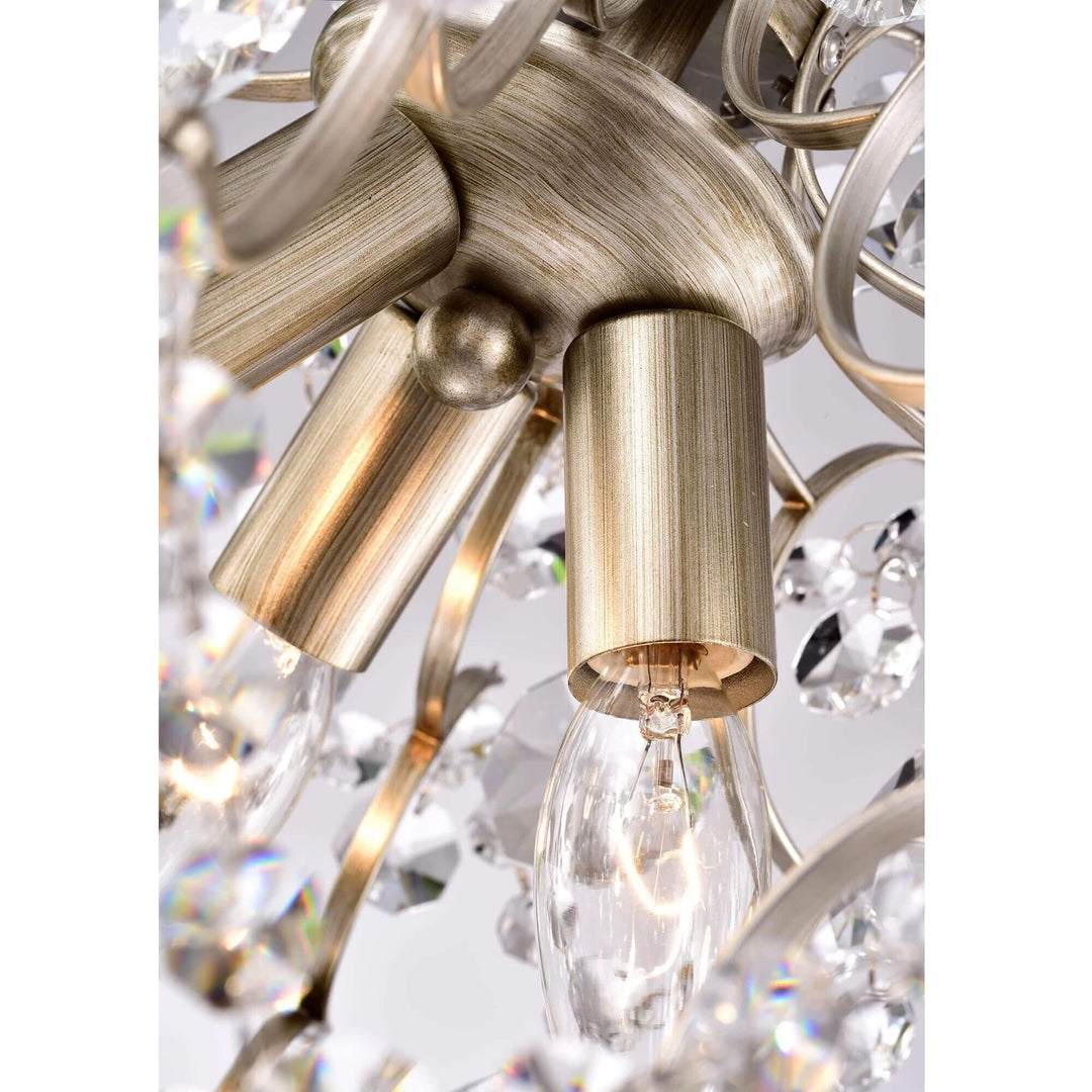 The Lighting Store Dalia Indoor 3-Light Crystal Chandelier Brushed Champagne - Diamond Home USA