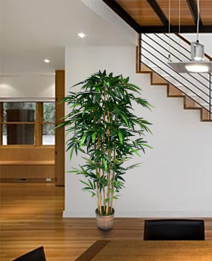 Vintage Home Artificial Faux Plastic 72" Tall Bamboo Tree in Bamboo Wicker Single - Diamond Home USA