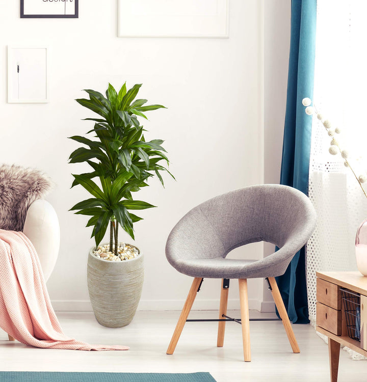 Nearly Natural 4ft. Dracaena Artificial Plant in Sand Colored Planter (Real - Diamond Home USA