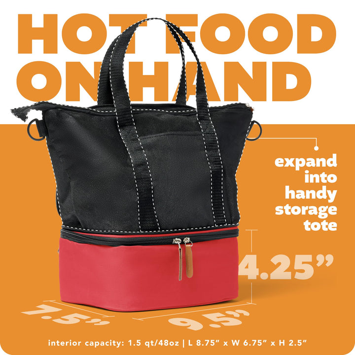 HOTLOGIC Mini XP Portable Electric Lunch Box Food Heater - Expandable Food Red - Diamond Home USA