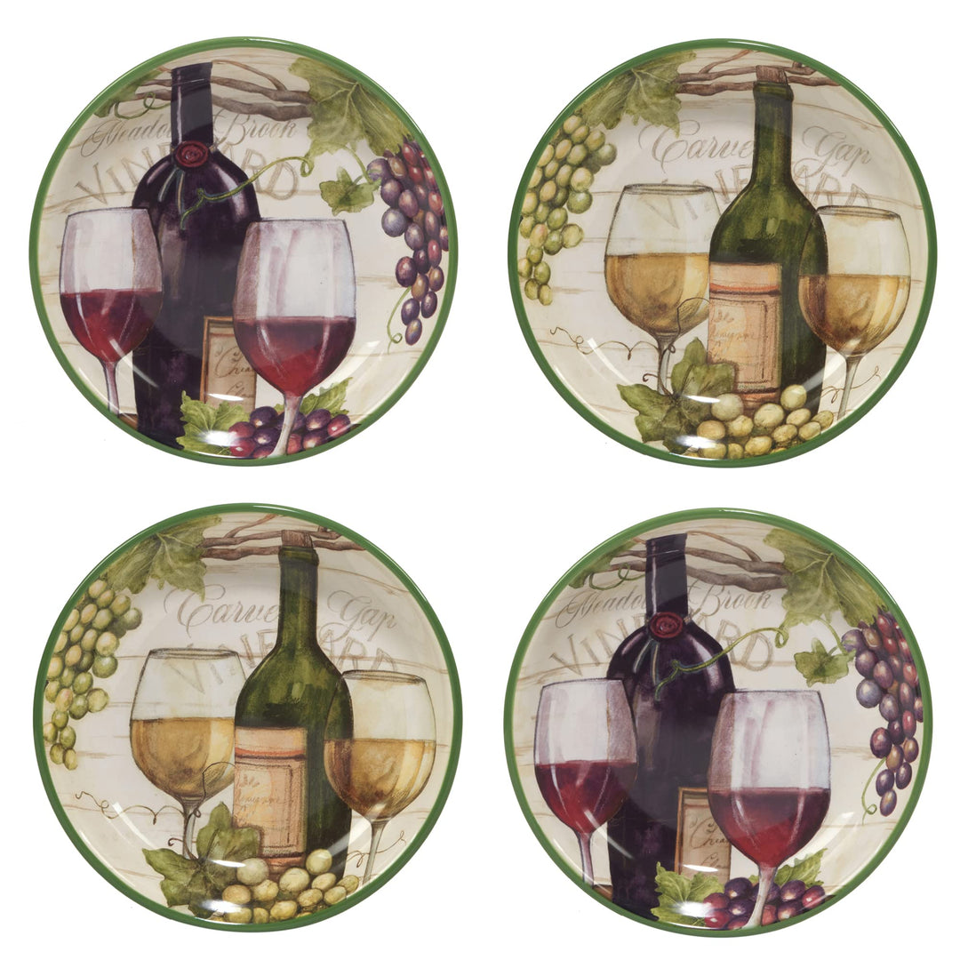 Certified International Meadow Brook 38 oz. Soup/Pasta Bowls Set of 4 2 Assorted