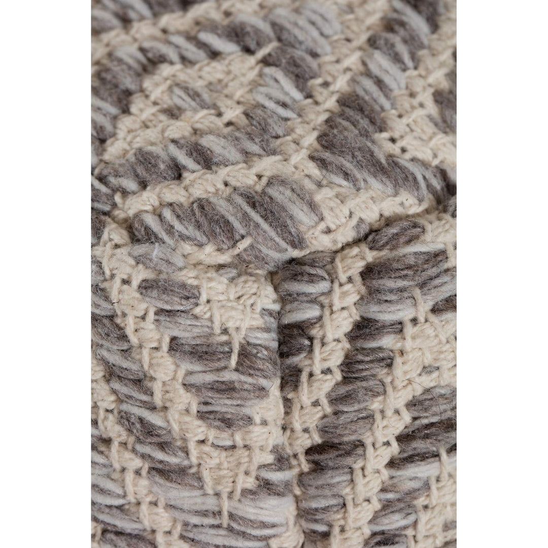 Gray 22-inch Square Pouf Grey Bohemian Eclectic Modern Contemporary Pattern - Diamond Home USA