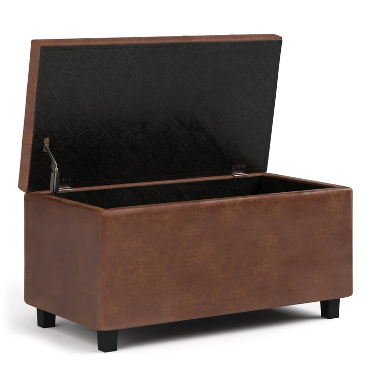 Wynden Hall Essex 34-in. Wide Rectangular Storage Ottoman Distressed Saddle