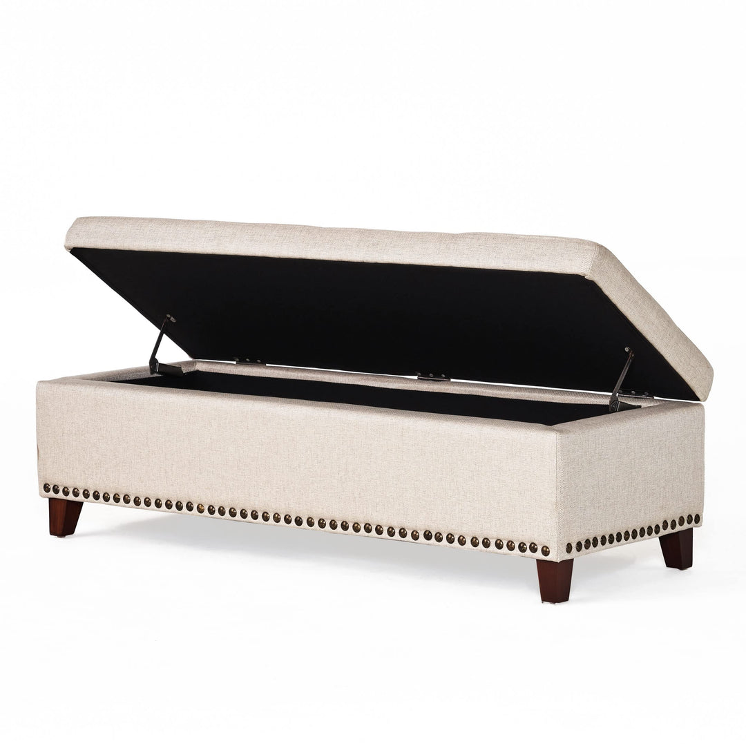 Christopher Knight Home Gavin Fabric Storage Ottoman Beige - Diamond Home USA