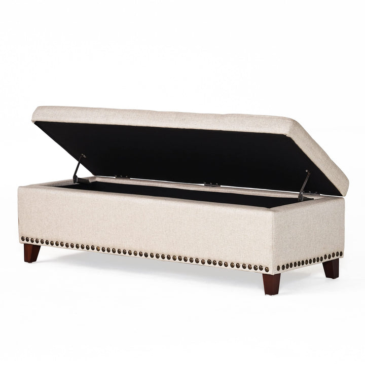 Christopher Knight Home Gavin Fabric Storage Ottoman Beige - Diamond Home USA