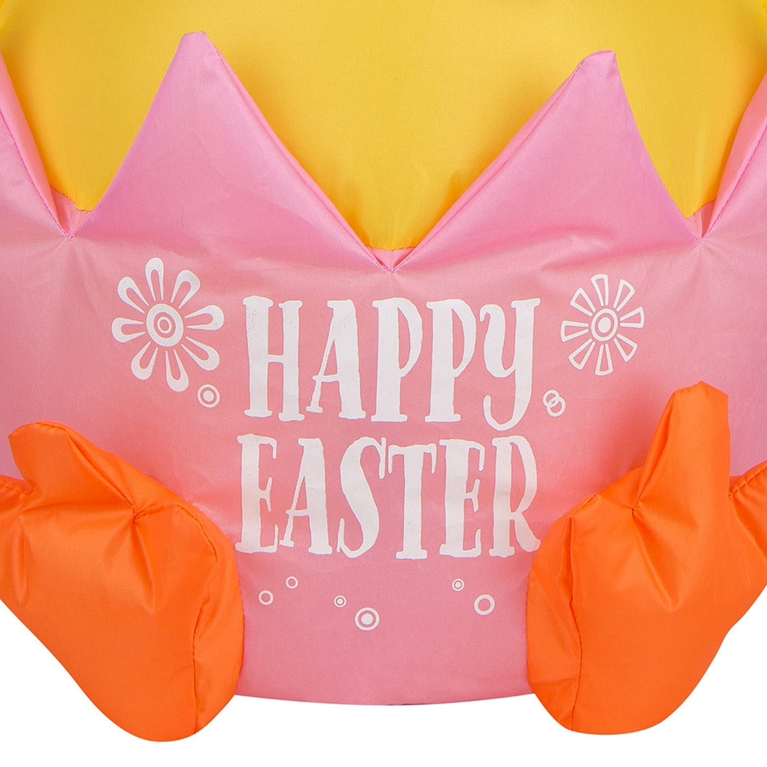 20" Inflatable Happy Easter Chick 20 in Yellow Traditional Plastic - Diamond Home USA