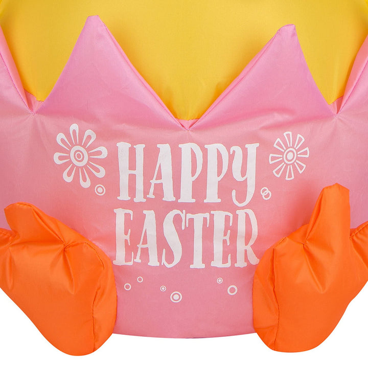 20" Inflatable Happy Easter Chick 20 in Yellow Traditional Plastic - Diamond Home USA