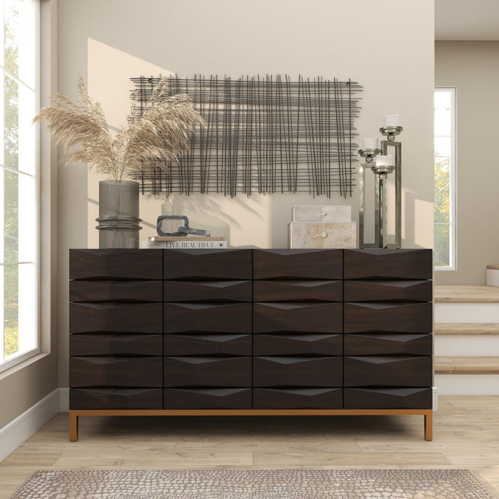 Silver Stainless Steel Open Frame Geometric Candelabra with Various Rectangles - Diamond Home USA