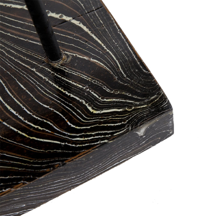 Table Natural/Black Black Brown Nautical Coastal Rattan Teak Natural Finish - Diamond Home USA