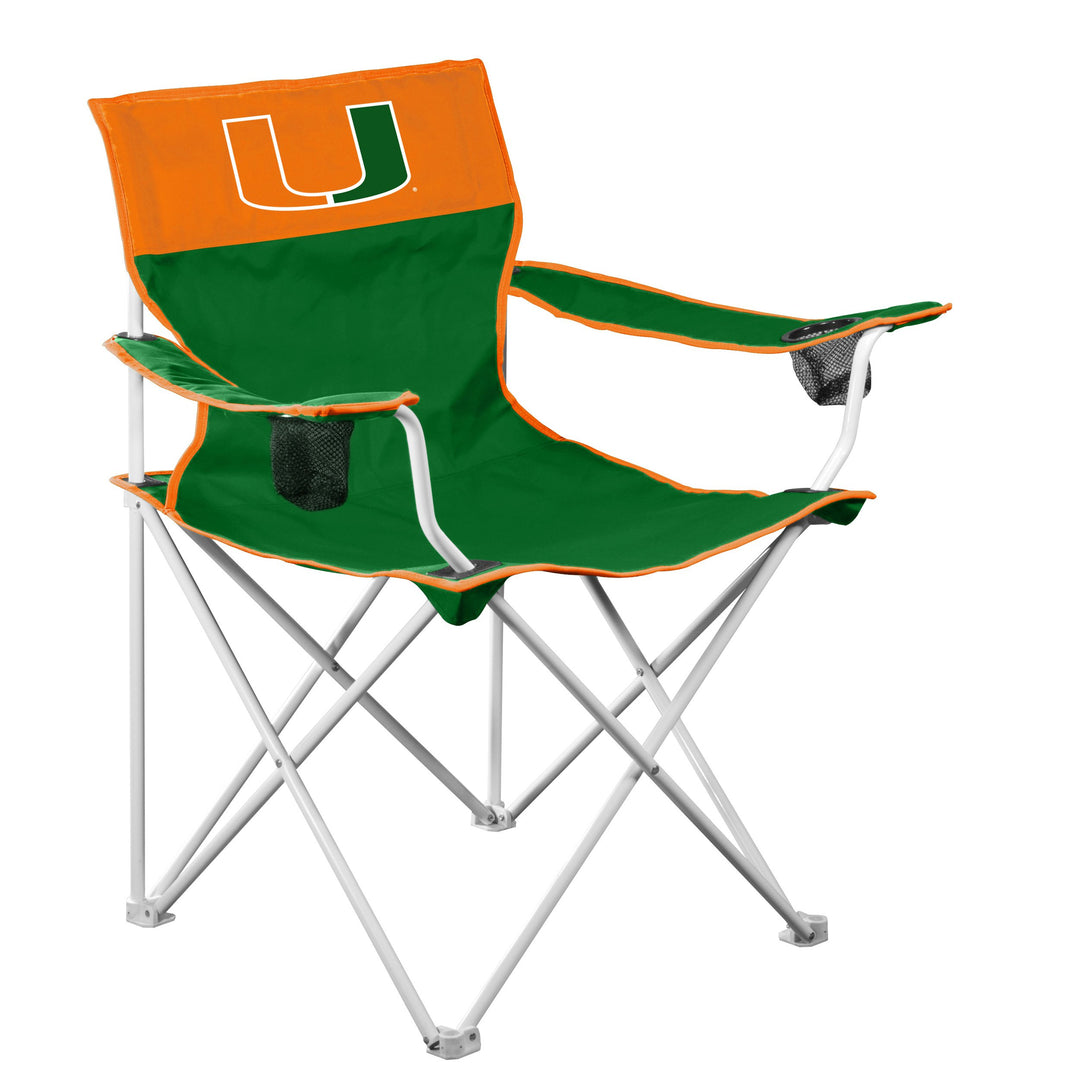 Logo Brands NCAA Miami Hurricanes Big Boy Chair One Size Team Color