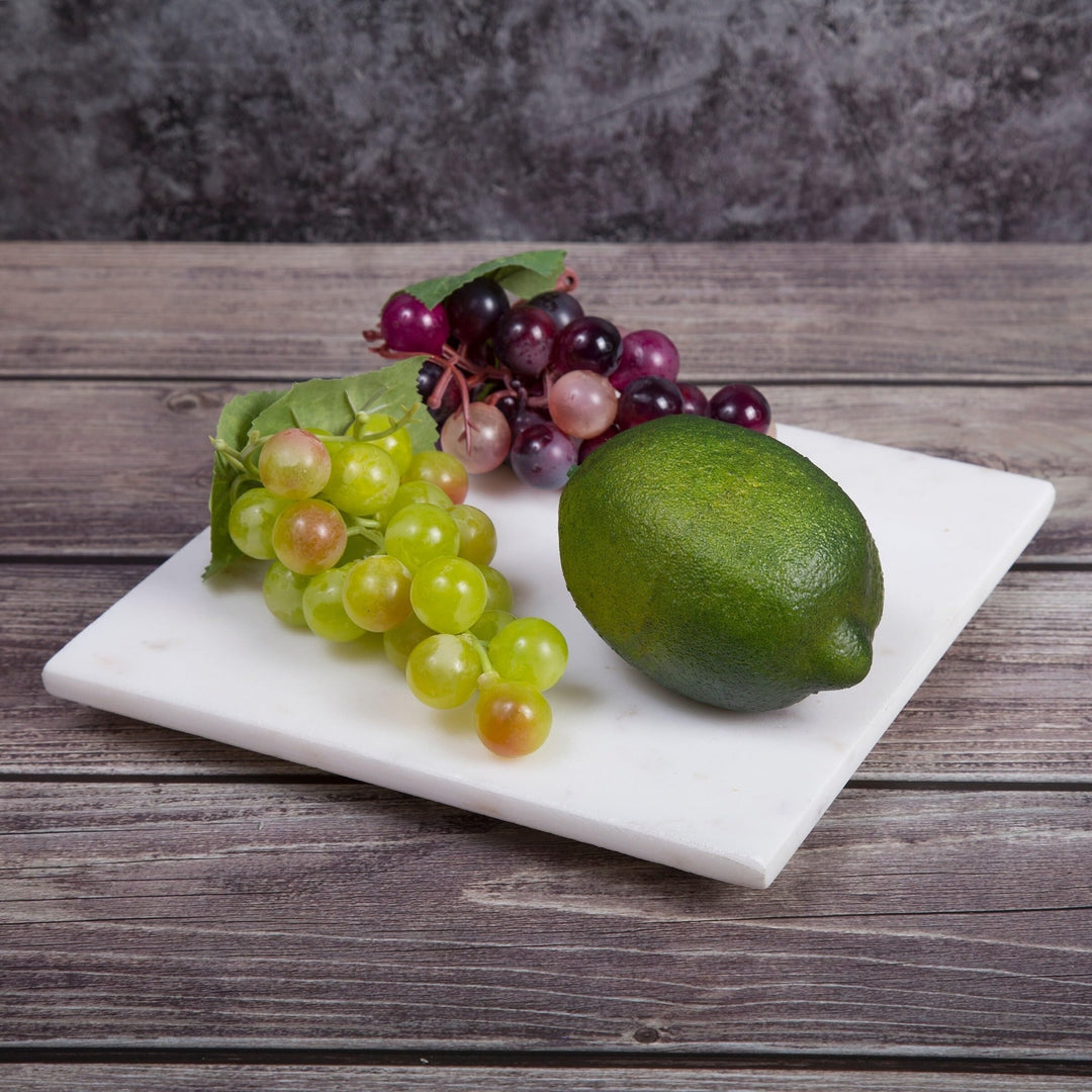 Creamy White Marble Square Trivet Stoneware - Diamond Home USA