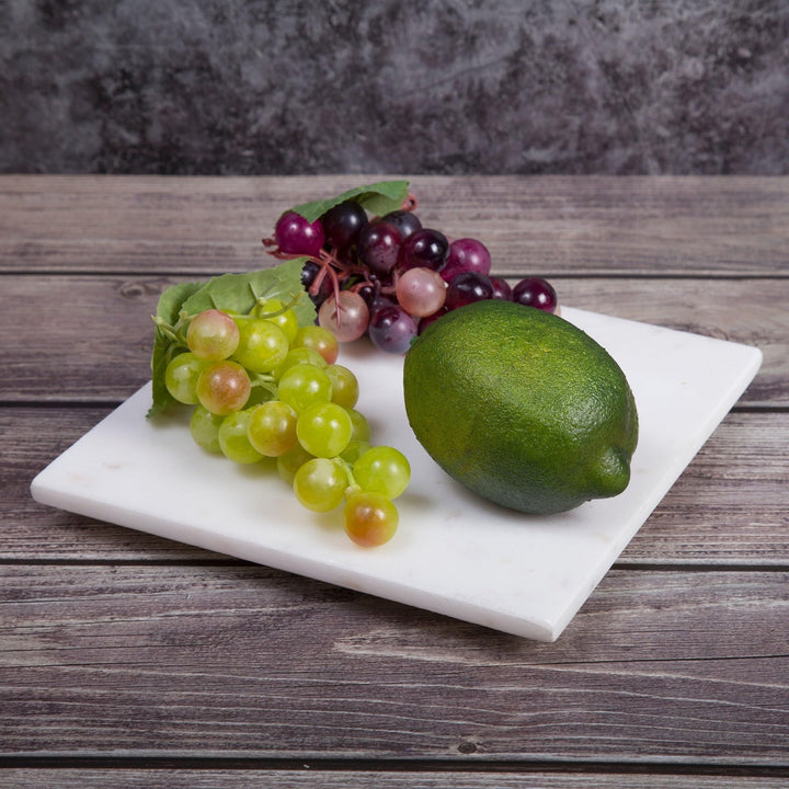 Creamy White Marble Square Trivet Stoneware - Diamond Home USA