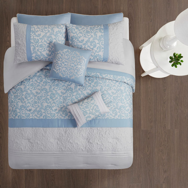 510 DESIGN Luxe Quilted Comforter Set Modern Transitional Design All Season Down