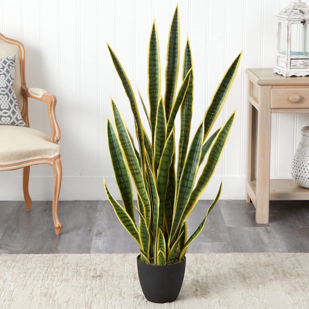 Nearly Natural 4ft. Sansevieria Artificial Plant - Diamond Home USA
