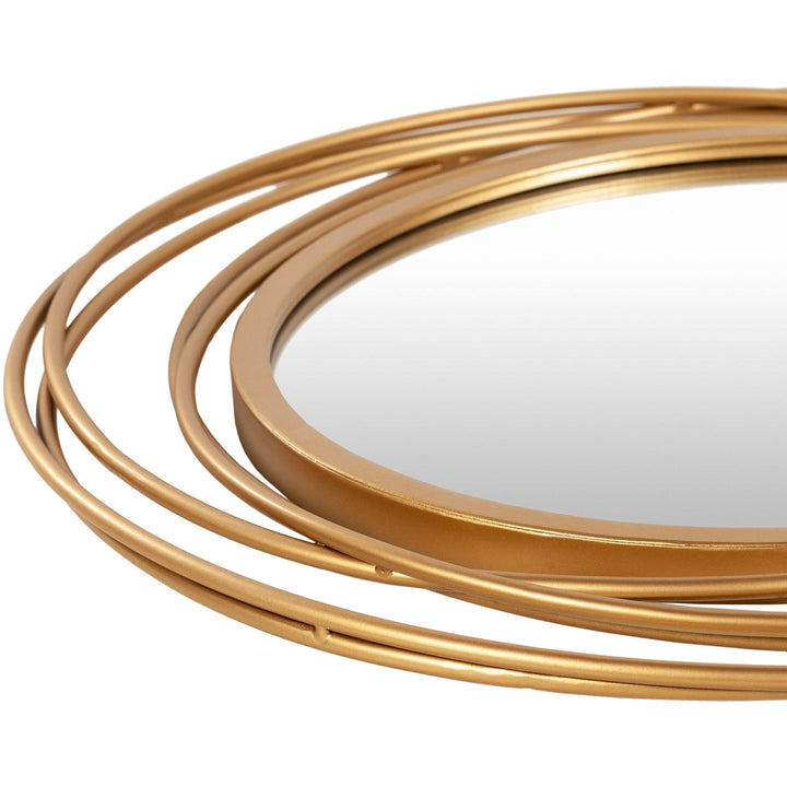 Modern Circles Golden 21-inch Round Mirror 22" h X 21" w Gold Contemporary - Diamond Home USA