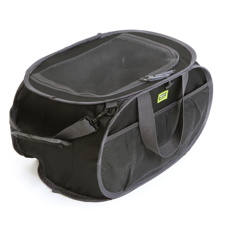 Smart Design Pop Up Compact Tote Organizer Bag Black Polyester