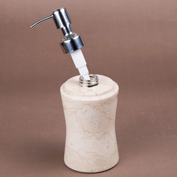 Champagne Marble Liquid Soap Lotion Dispenser - Beige Traditional Stainless - Diamond Home USA