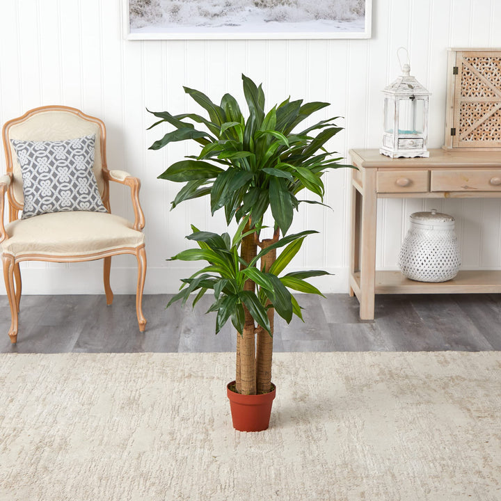 Nearly Natural 4. Corn Stalk Dracaena Silk (Real Touch) Artificial Plant 4 - Diamond Home USA