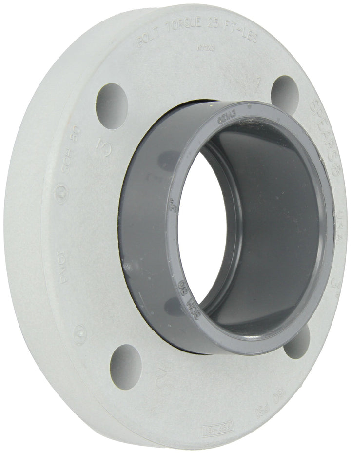 Spears 854-030 Glass-Filled PVC Pipe Fitting Van Stone Flange Class 150 Schedule