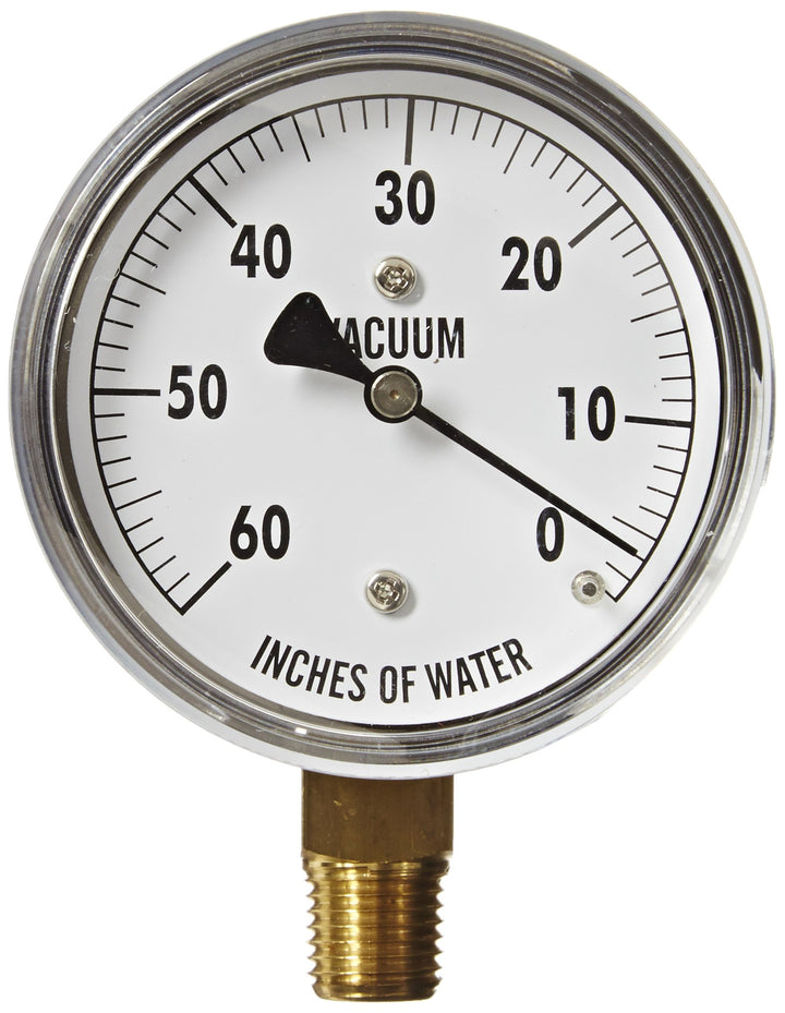 PIC Gauge LP1-254-60V 2.5" Dial 0/60" wc vac psi Range 1/4" Male NPT