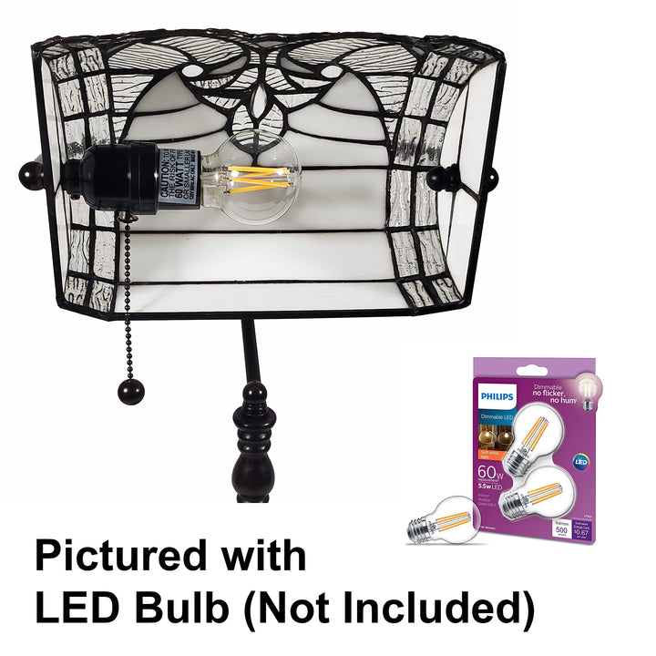 Amora Lighting Tiffany Style Stained Glass 16" Tall Desk Lamp White (AM366TL10) - Diamond Home USA