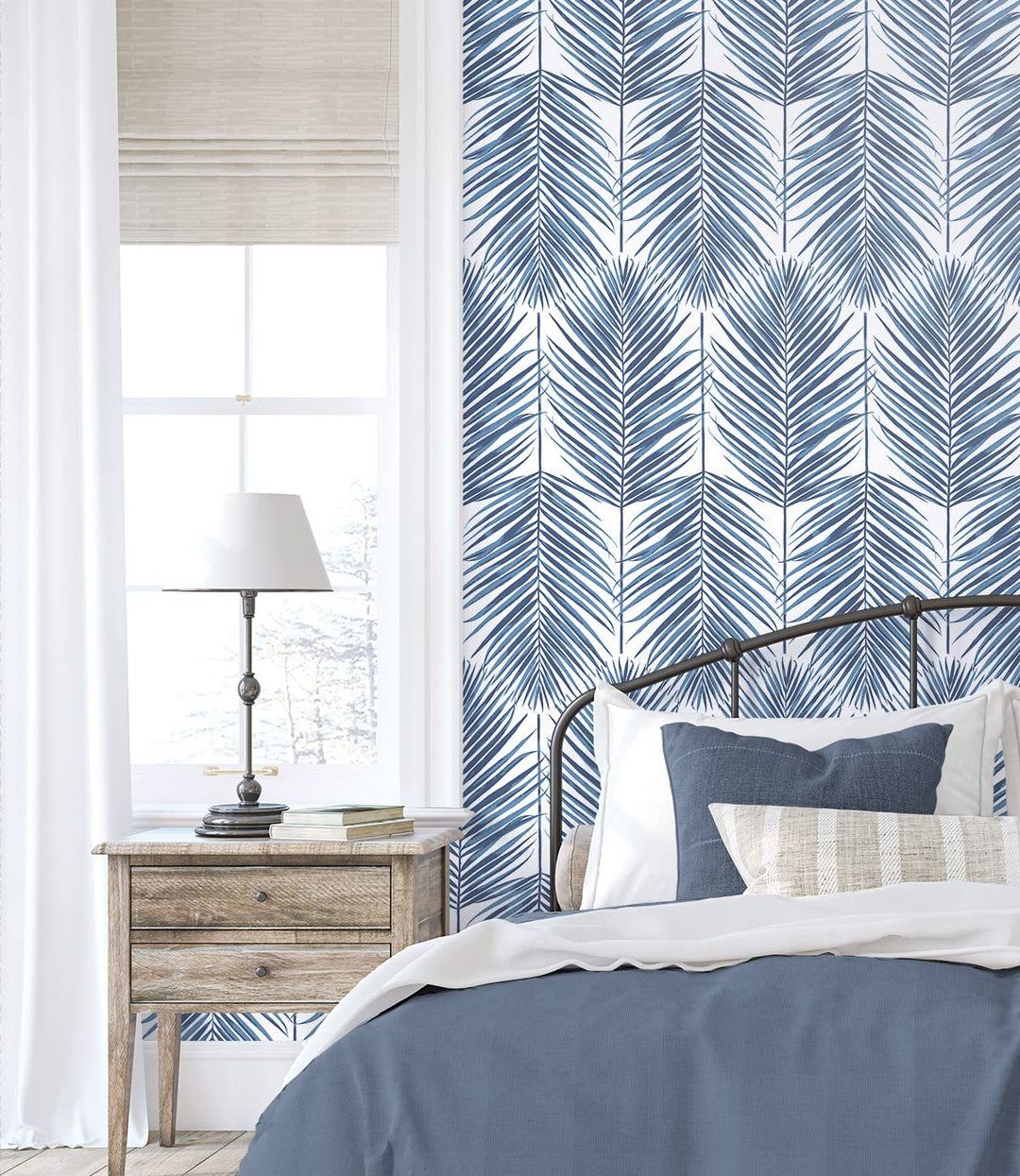 NextWall Paradise Palm Coastal Peel and Stick Wallpaper - Diamond Home USA