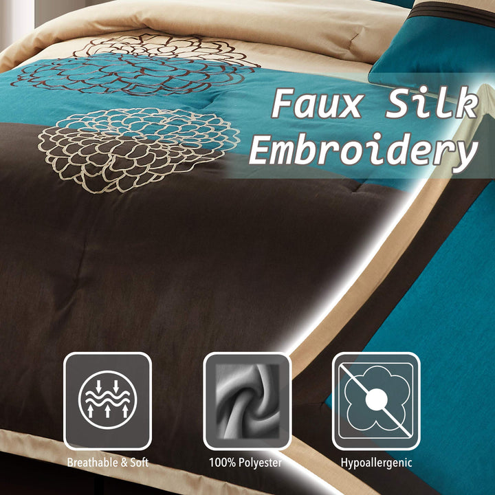 Nanshing PHOEBE8-Q Phoebe Collection Bedroom Comforter Complete 8 Piece Set - Diamond Home USA