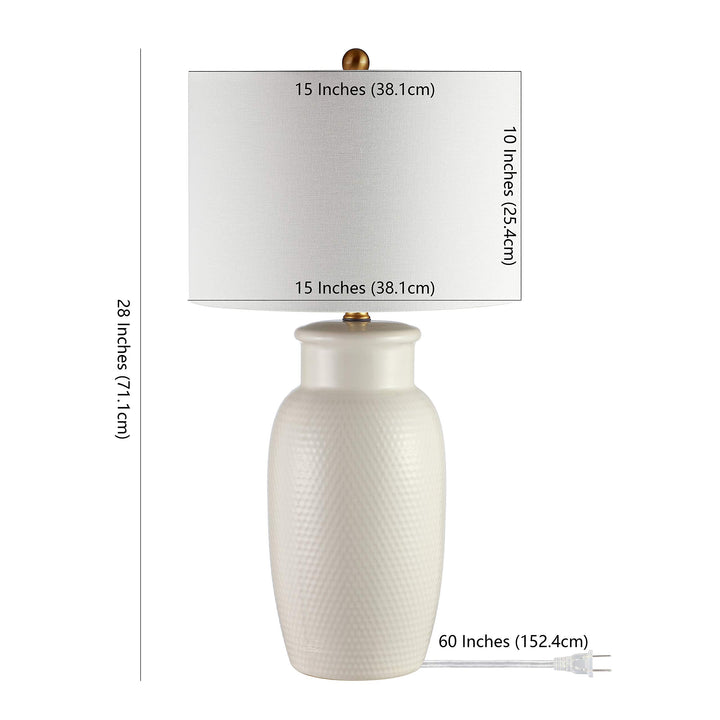 SAFAVIEH Lighting Collection Norsi Modern Contemporary Ivory Ceramic 27-inch - Diamond Home USA