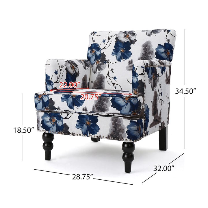 Christopher Knight Home Boaz Fabric Club Chair - Floral Print - Diamond Home USA