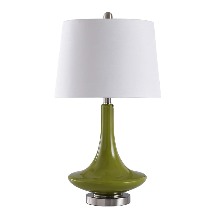 Green Table Lamp - White Hardback Fabric Shade Modern Contemporary - Diamond Home USA